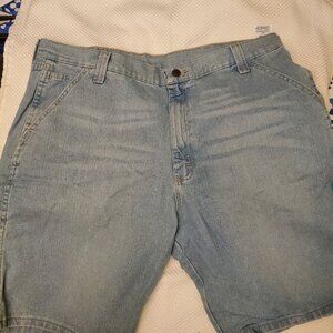 Wrangler Men’s Light Wash Denim Cargo Shorts Size 38